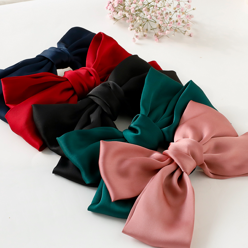 Kẹp tóc phối nơ lớn ngọt ngào dễ thương dành cho nữ