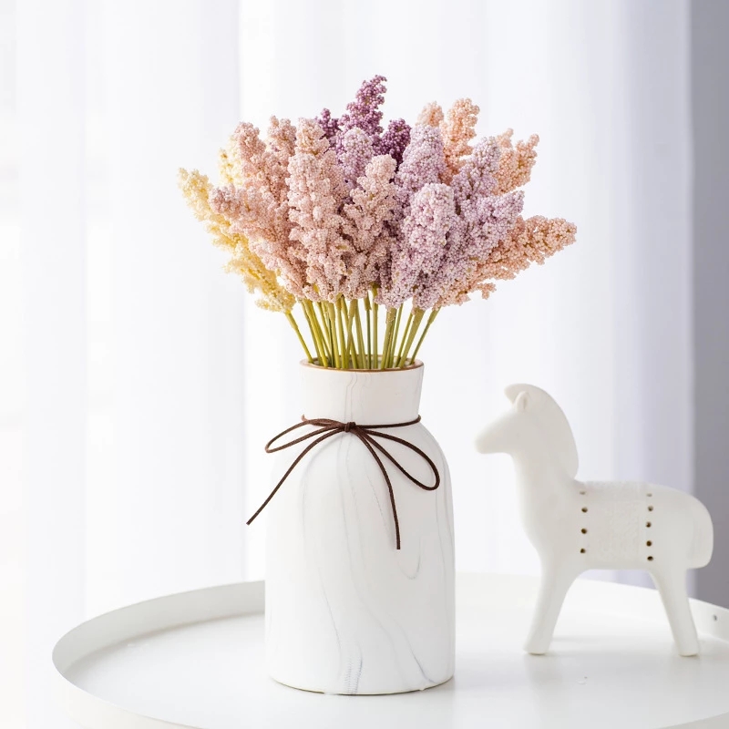 Bó 6 bông hoa vanilla nhân tạo bằng xốp có gai cho trang trí nội thất nhà cửa