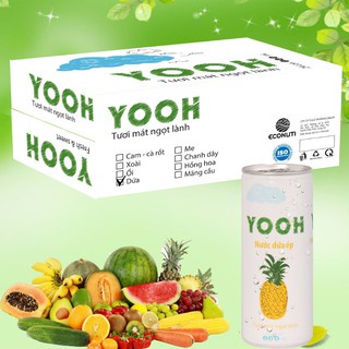 Combo 6 lon nước dứa ép Yooh 240ml KPHUCSINH - Hàng Chính Hãng