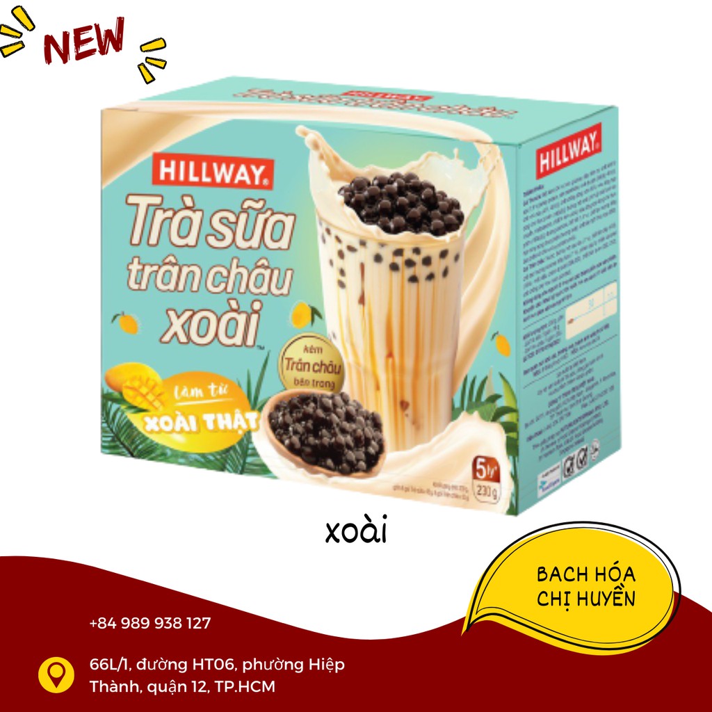 HỘP 5 COMBO TRÀ SỮA TRÂN CHÂU HILLWAY, KÈM GÓI TRÂN CHÂU