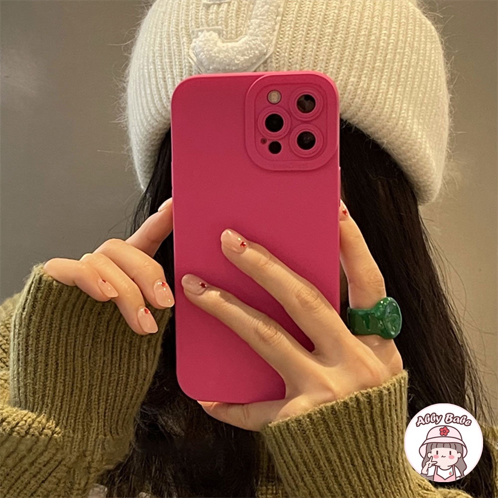 Ốp Điện Thoại TPU Mềm Mỏng Chống Mồ Hôi Màu Hồng Cho Iphone 14 Pro Max 11 7Plus 13 12 11 Pro Max X XS 12 13 XR