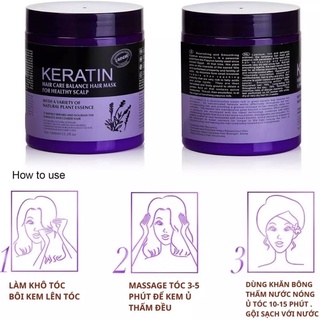 Hấp Dầu, Xả Tóc Keratin Hương Lavender 1000ml