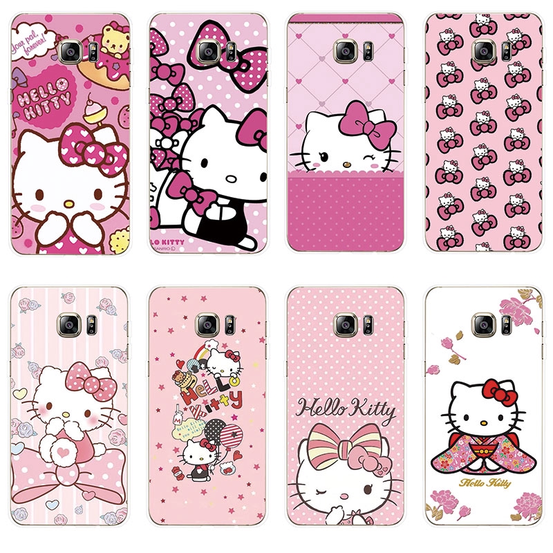 Ốp lưng TPU mềm Samsung Galaxy S6 Edge S6Edge Plus Hello Kitty hoa văn