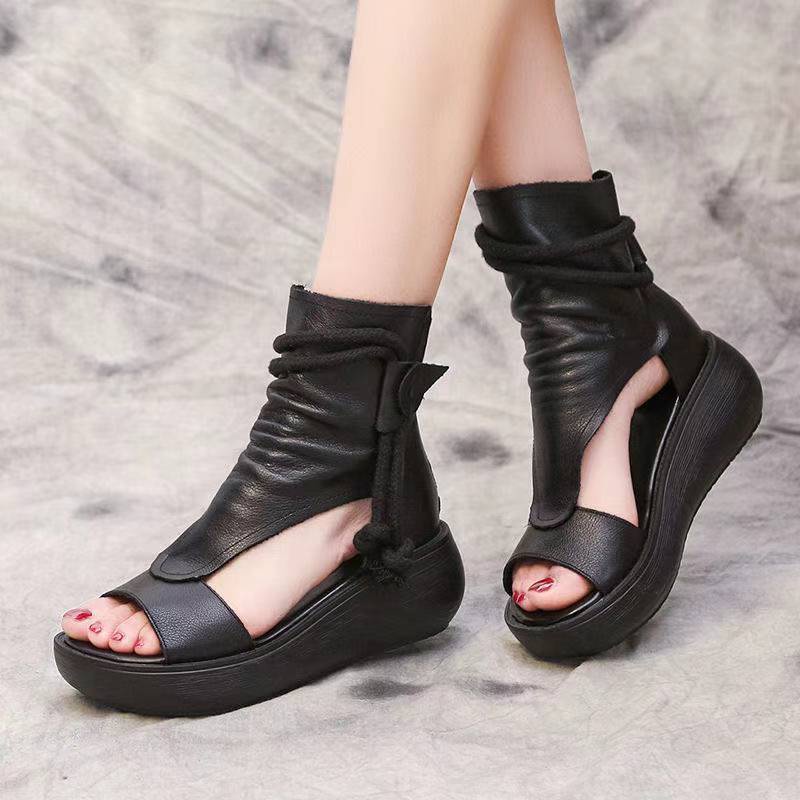 Giày Sandal Cao Gót Đế Dày Bằng Da Mềm Thời Trang Mùa Hè 2022 Dành Cho Nữ