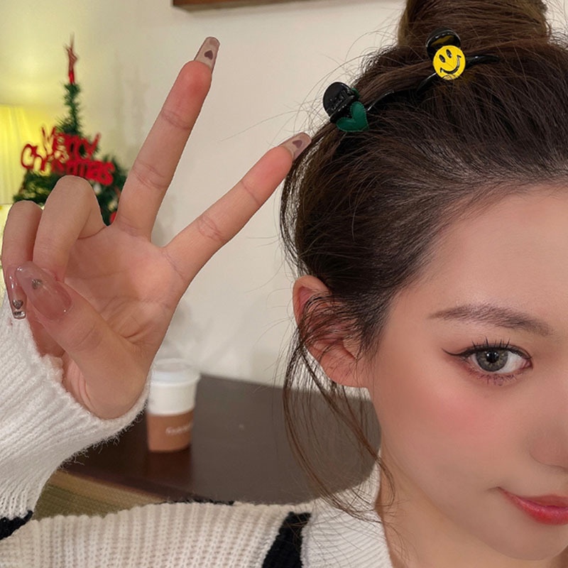 Kẹp Tóc Acrylic Hình Trái Tim Dễ Thương Phong Cách Hàn Quốc Cho Nữ