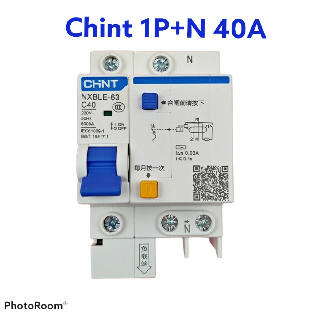 Aptomat chống giật- chống rò điện CHINT ELCB cầu giao bộ ngắt mạch chống giật và chống rò điện CB NXBLE-32 NXBLE-63 1P+N