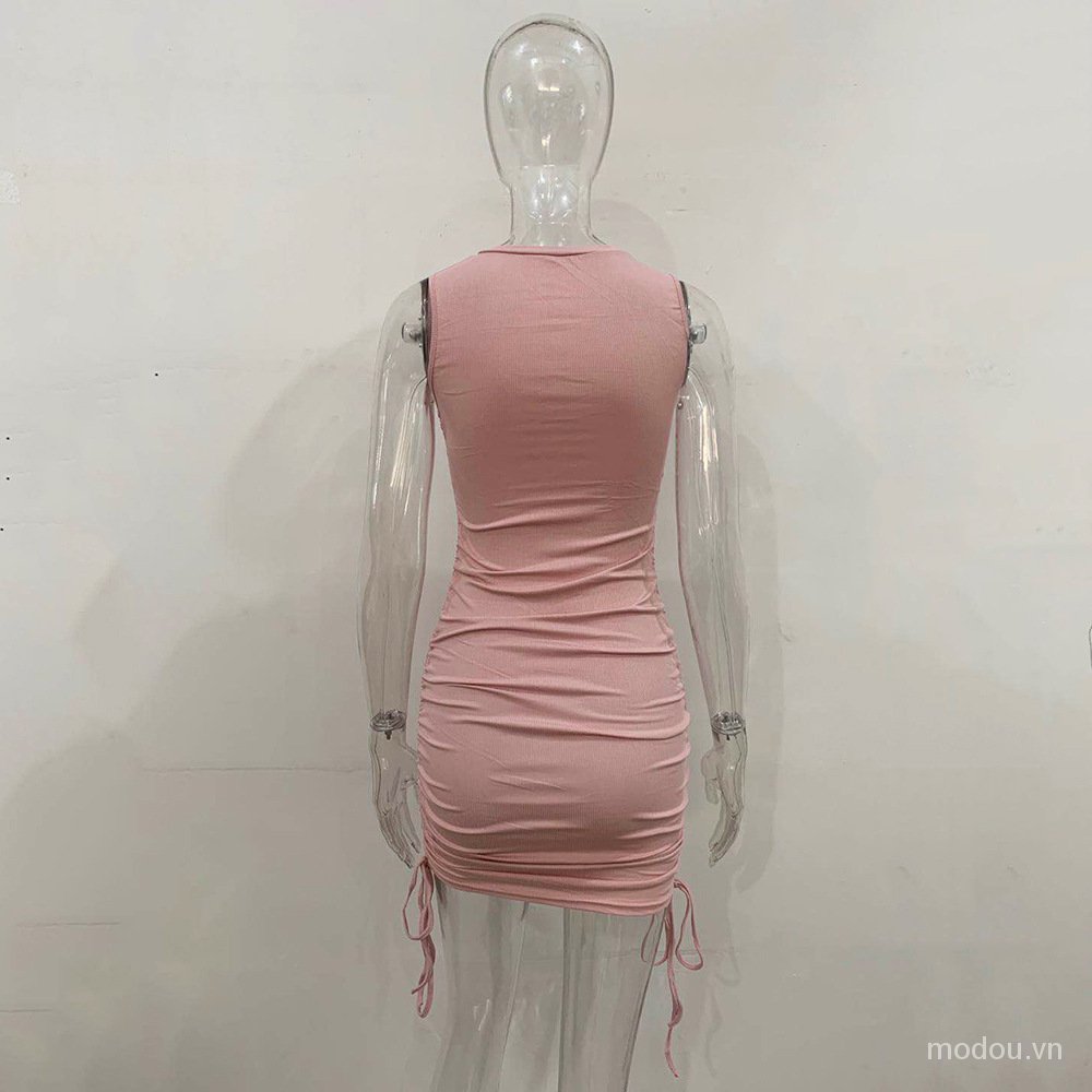 Đầm Sát Nách Dây Rút Thời Trang Mùa Hè Cho Phái Nữ