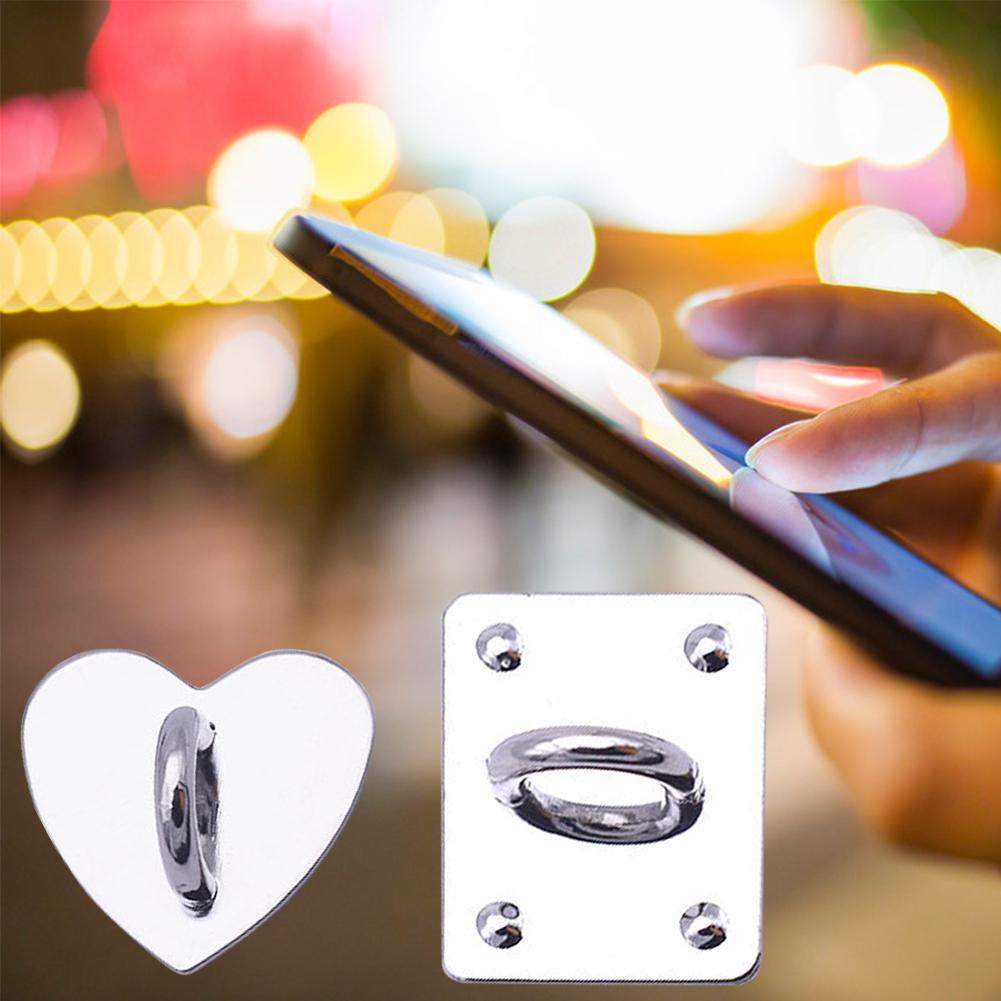 1 Móc Dán Điện Thoại Bằng Kim Loại Hình Vuông/Trái Tim Diy T1E7