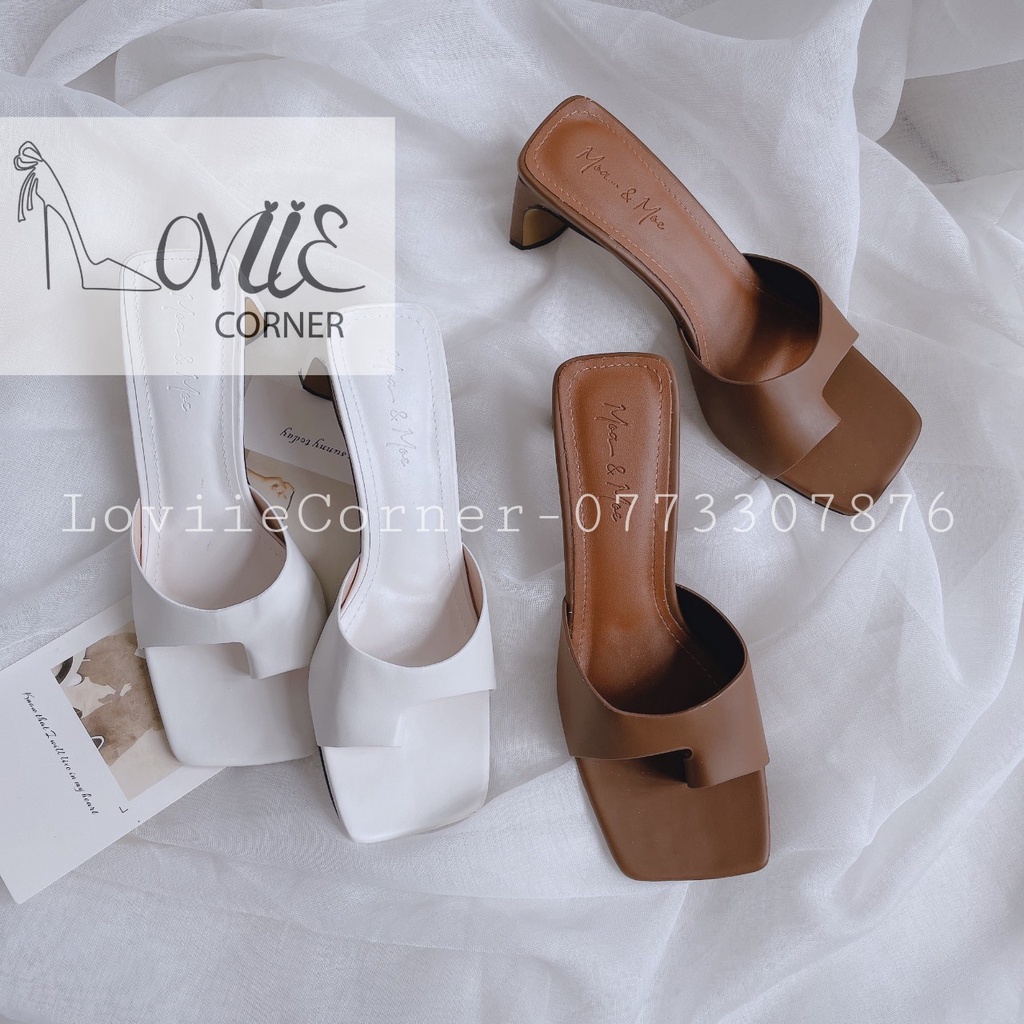 DÉP CAO GÓT 5 PHÂN LOVIIECORNER - DÉP NỮ THỜI TRANG - GUỐC NỮ ĐẾ VUÔNG 5CM XỎ NGÓN DÂY MẢNH D200770