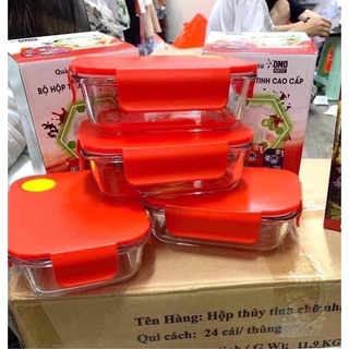 Hộp thuỷ tinh nắp đỏ 620ml