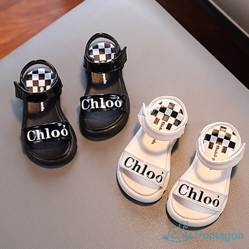 Xăng đan In Chữ Thoải Mái Thời Trang Mùa Hè Phong Cách Hàn Quốc Cho Bé Gái