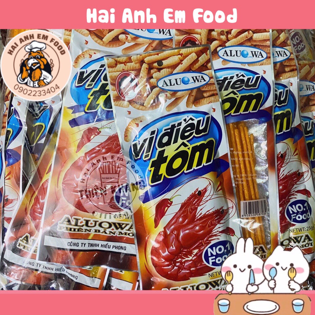 Bịch tăm cay tôm điều đỏ Auluowa 50 gói