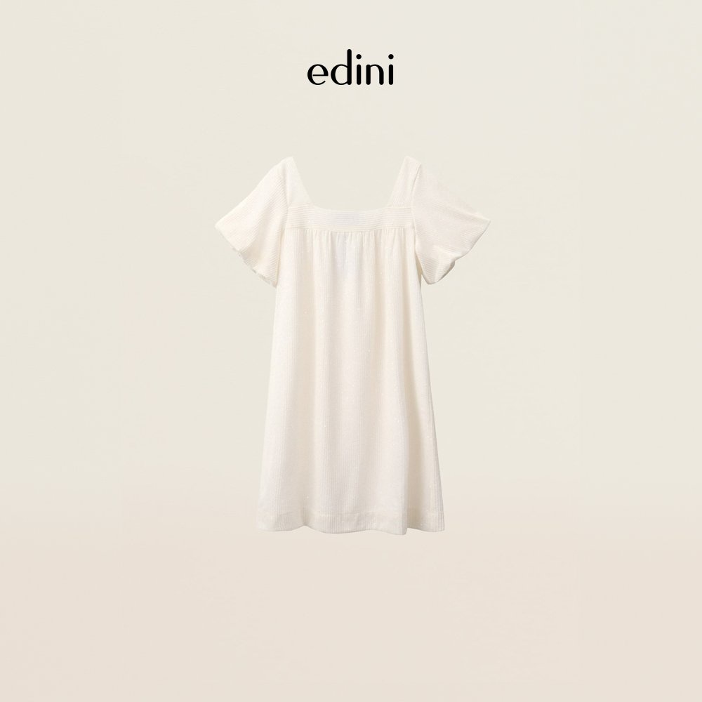Đầm Tay Phồng Cổ Vuông Trắng EDINI - D1419