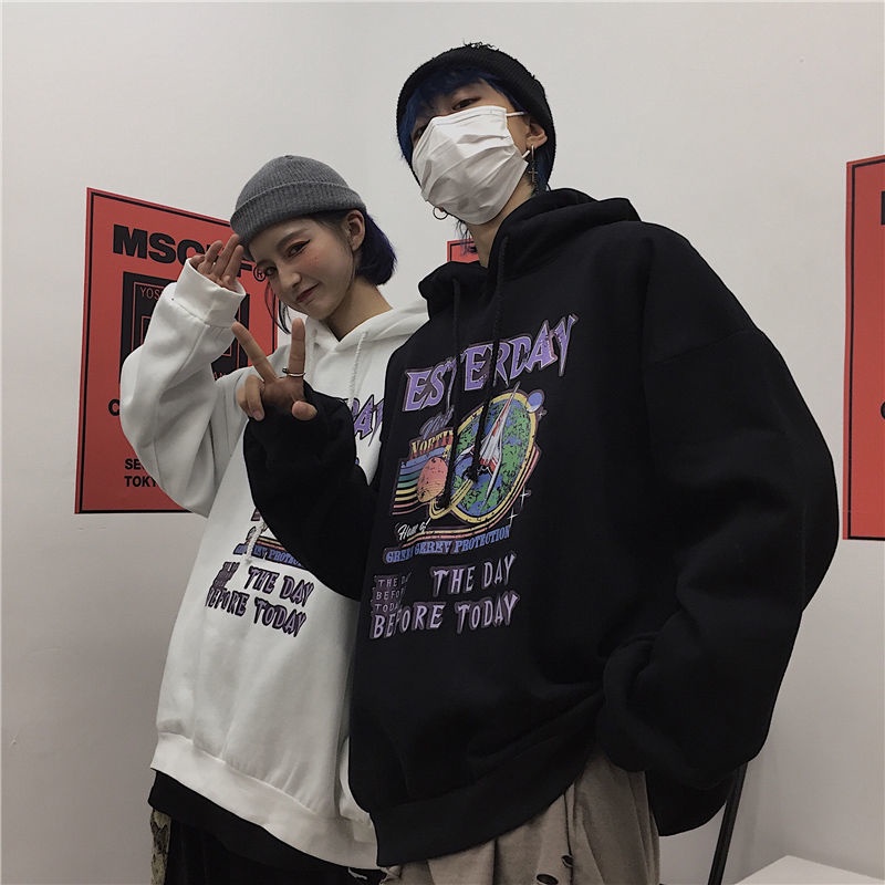 Áo Hoodie Dáng Rộng Thời Trang Retro Hàn Quốc Dành Cho Nam