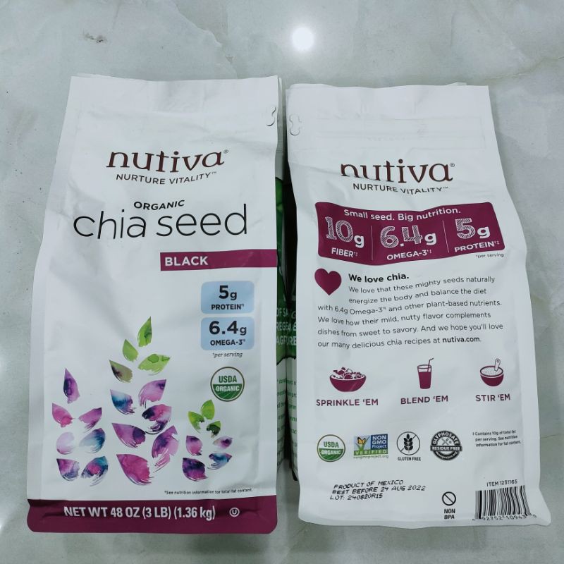Hạt chia Nutiva Chia Seed 1.36kg -Mỹ