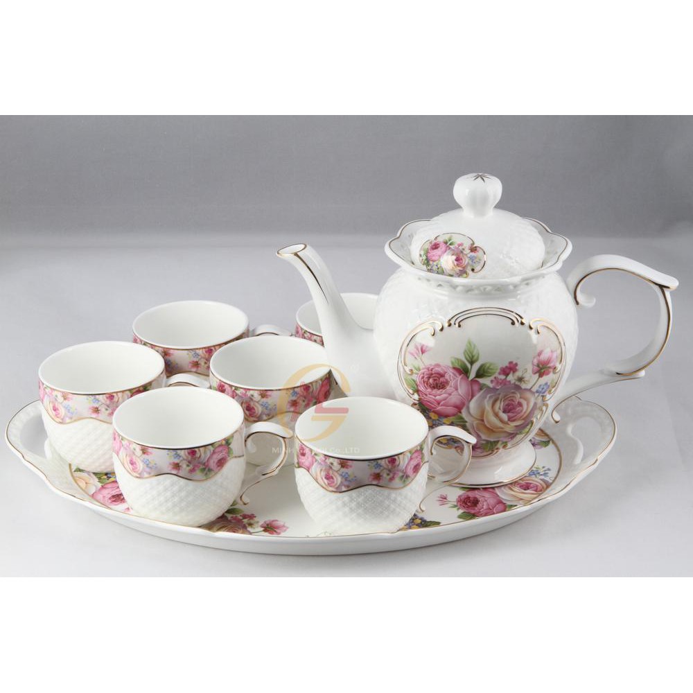 Bộ tách trà khay sứ Ceramic 8 chi tiết 8150