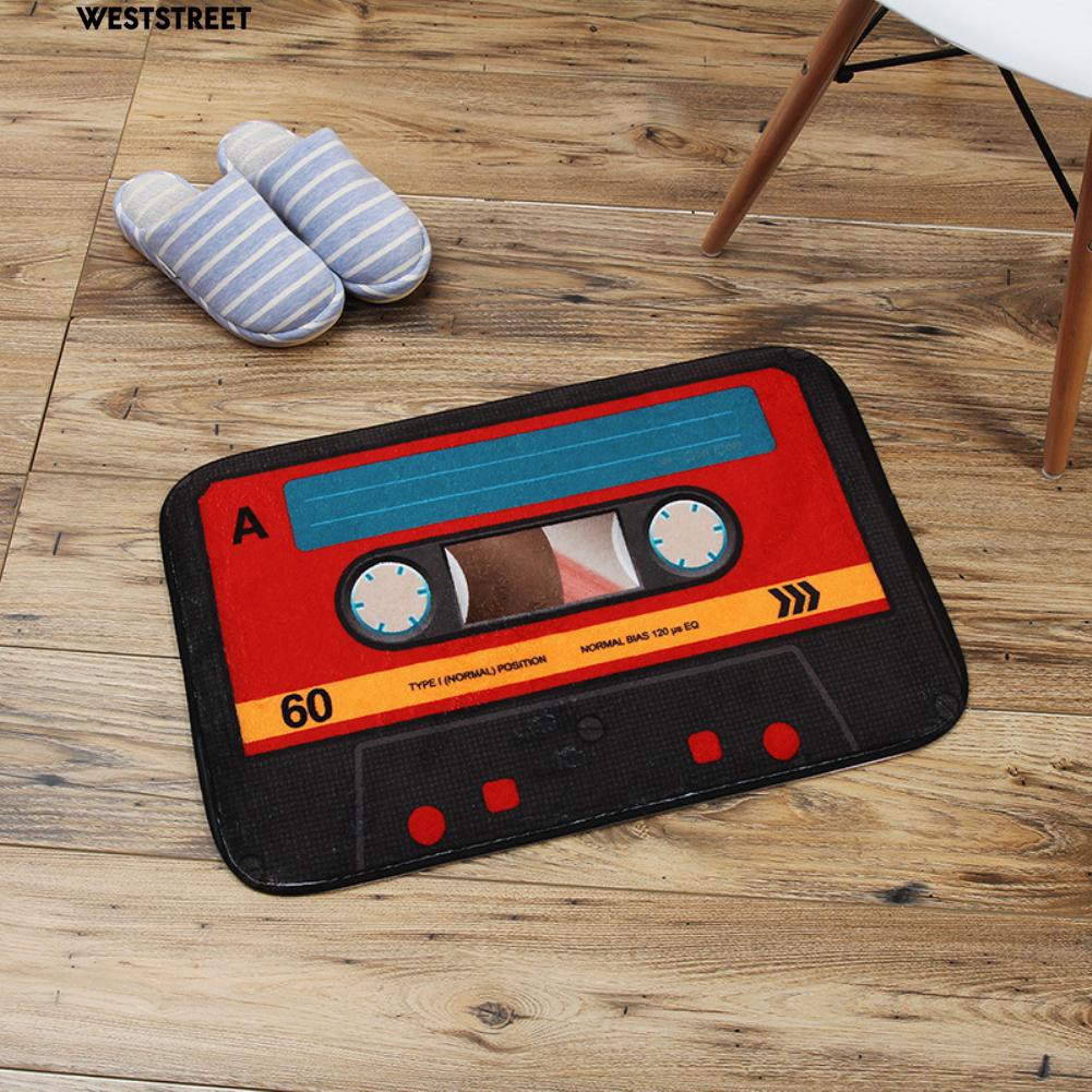 Thảm Chân Lót Sàn Hình Băng Cassette Cổ Điển Sáng Tạo Kích Thước 40 X 60Cm
