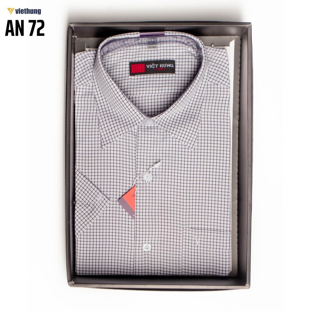 Sơ mi nam cộc tay Việt Hưng AN72 regular fit