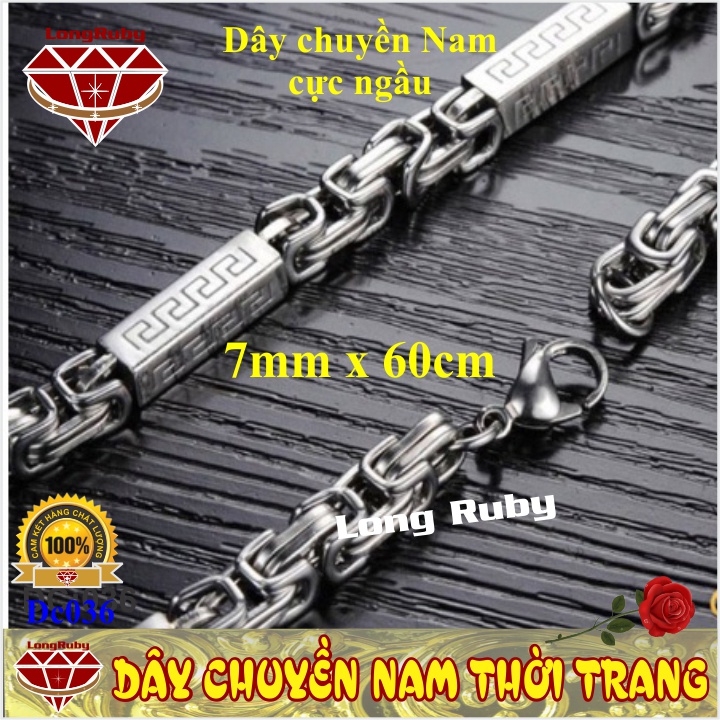 DÂY CHUYỀN NAM TITAN VẠN LÝ TRƯỜNG THÀNH KHÔNG ĐEN 7mm