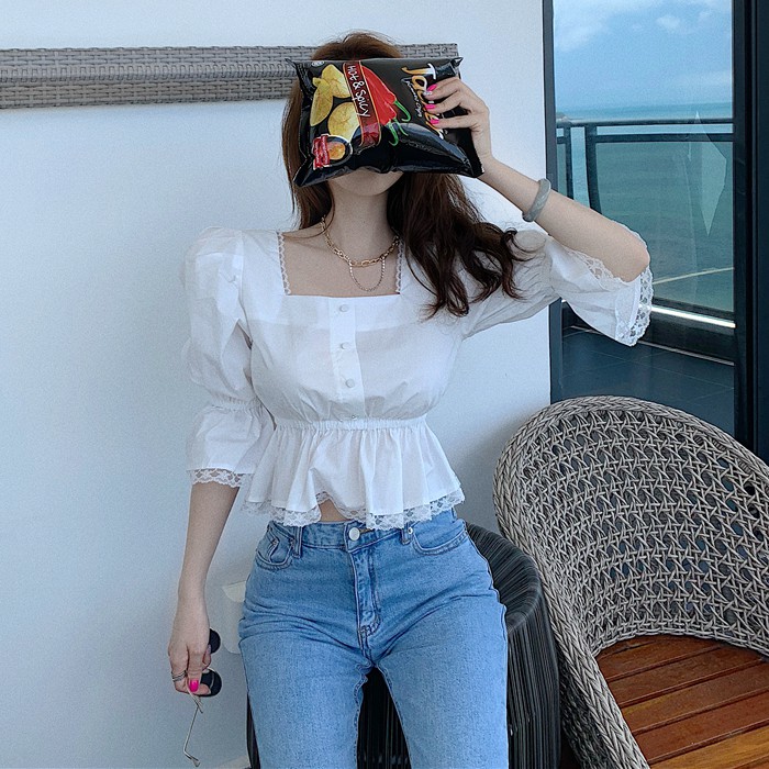 Áo sơ mi trắng kiểu nữ Emilyshop ulzzang