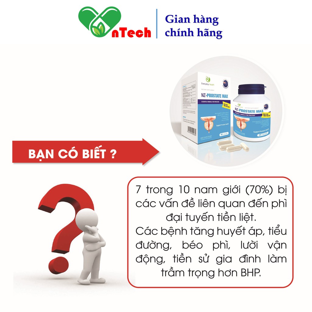 Viên uống Everyday Health NZ - PROSTATE MAX hỗ trợ điều trị phì đại tuyến tiền liệt giảm viêm u xơ tuyến tiền liệt