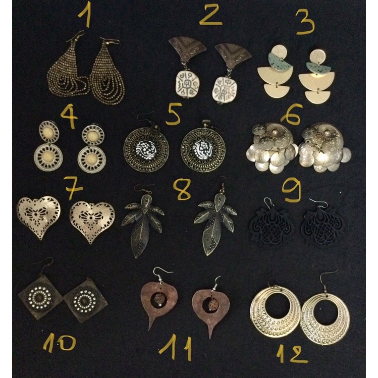 Khuyên tai vintage màu đồng đen đẹp, cá tính