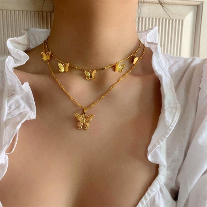 [Mã FASHIONCB232 hoàn tối đa 15K xu đơn 50K] Vòng Cổ Choker Lớp Mặt Hình Bướm Thời Trang Cho Nữ | BigBuy360 - bigbuy360.vn