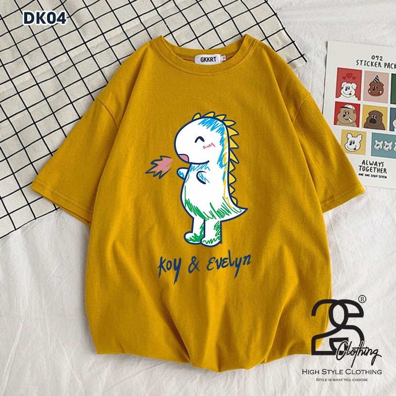 Áo Thun Tay Lỡ Trơn Form Rộng Basic Tee 2S Clothing, Áo Phông Phom Rộng Nữ Freesize In Hình Cute Màu Vàng Bò DK04