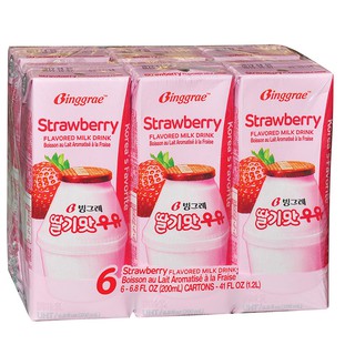Sữa Binggrae Dâu 200ml lốc 6 hộp