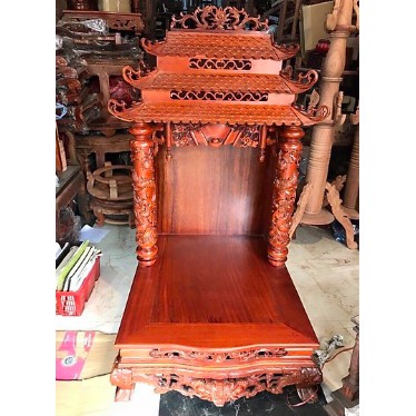 Bàn thờ thần tài 12 mái. GIÁ RẺ. Chạm khắc hình rồng. Có 2 loại gỗ hương và gỗ gụ ta. Đồ thờ cúng