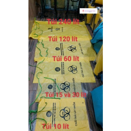 Túi đựng rác thải y tế màu xanh, vàng, trắng, đen loại 15, 30, 60, 120 lít