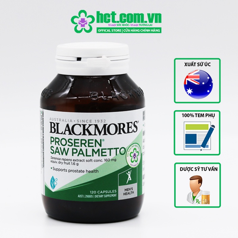 Viên Uống Blackmores Proseren Saw Palmetto Hỗ Trợ Tuyến Tiền Liệt Lọ 120 Viên