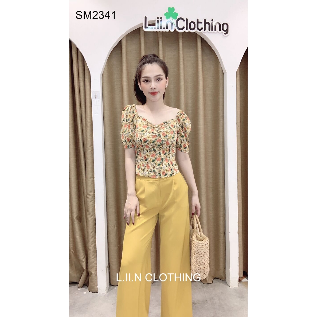 Quần Suông Basic Liin clothing Thiết Kế Ống Quần Tôn Dáng Màu Vàng Q3091