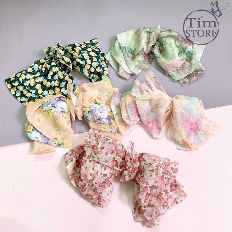 Kẹp tóc voan  chiffon cầu vồng TIMSTORE bigsize mềm mịn thời trang hottrend phong cách hàn quốc