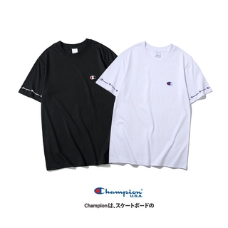 Áo Thun Cotton Thêu Chữ Champion Cỡ Lớn Thoải Mái Cho Nam Và Nữ