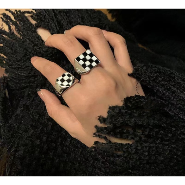 Cặp nhẫn Đôi nam nữ Caro Ula Shop Trái tim phong cách Hàn Quốc new arrival Hip hop NDD5