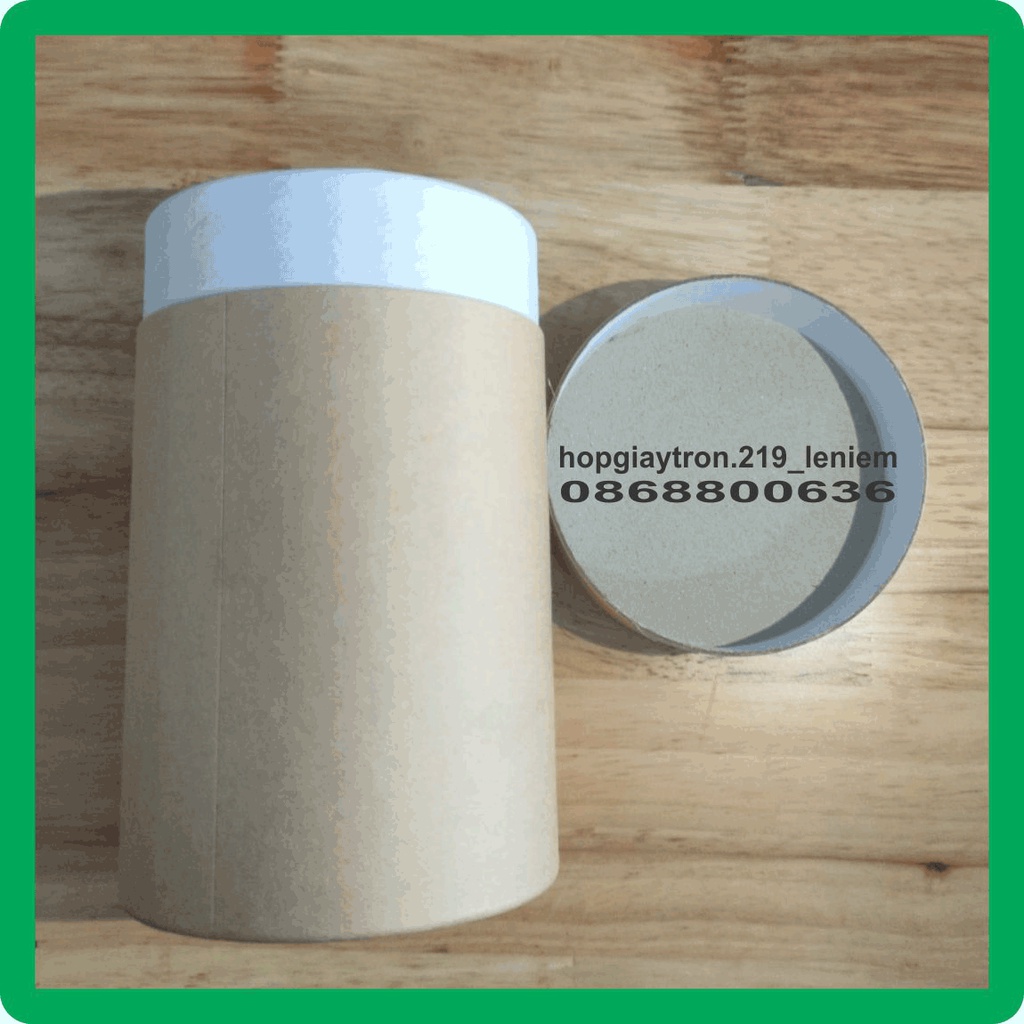 Hộp giấy tròn kraft đựng trà 73x 160mm, bán hộp giấy tròn kraft tphcm số lượng ít theo yêu cầu có sẵn H73160