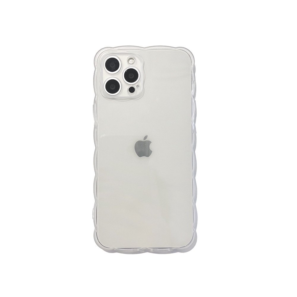 Ốp Điện Thoại Trong Suốt Viền Gợn Sóng Cho IPhone 7 / 8 SE 2020 7P / 8Plus X XS XR 11 12 13 Mini Pro Max