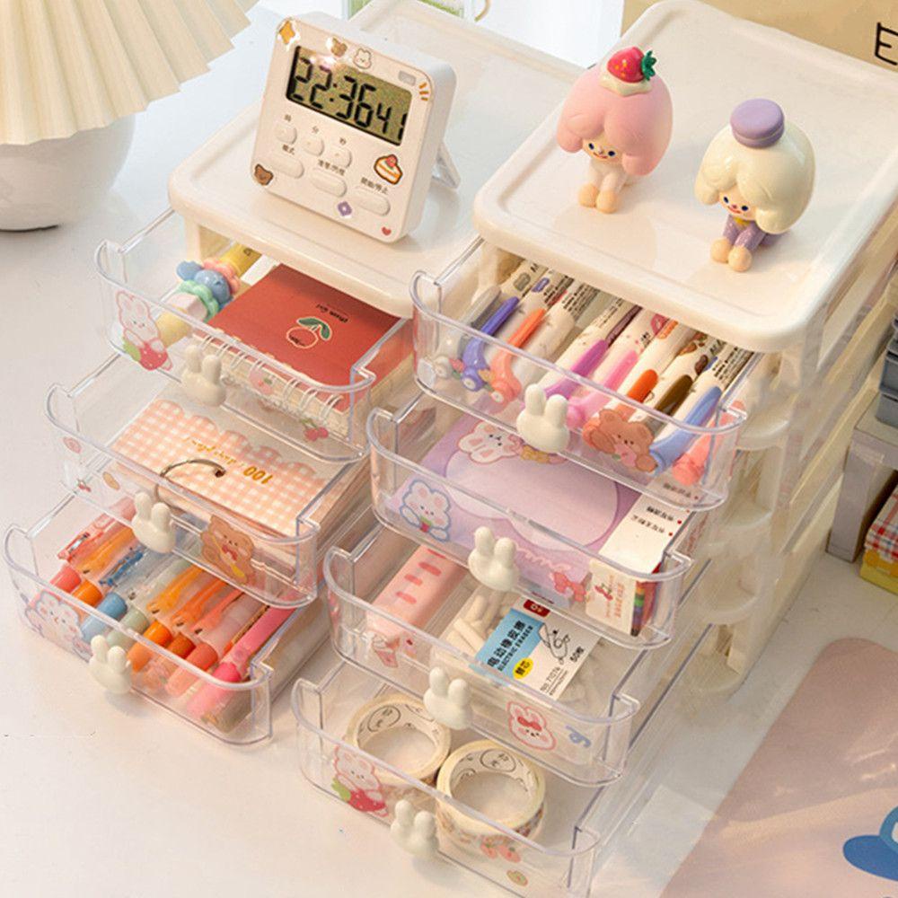 UUMIR Hộp Đựng Bút / Mỹ Phẩm Dạng Ngăn Kéo Trong Suốt Siêu Bền Tiện Dụng Cho Văn Phòng