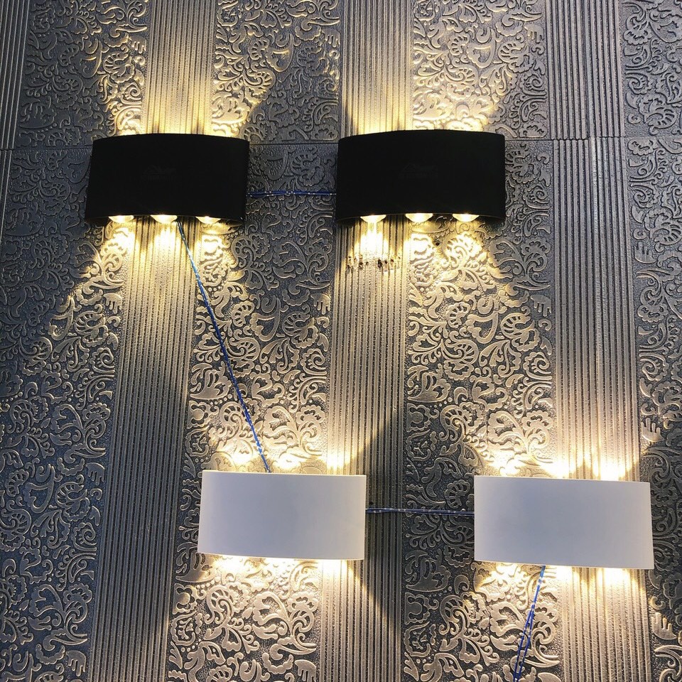 Đèn hắt tường trang trí cầu thang, tường nhà 6 tia 8 tia nhiều màu chống nước lắp được ngoài trời