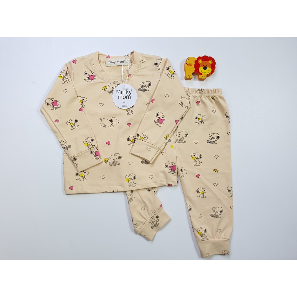 Bộ Dài Tay MINKY MOM COTTON 100% In Hình Toàn Thân Dễ Thương Cho Bé TD-IN17