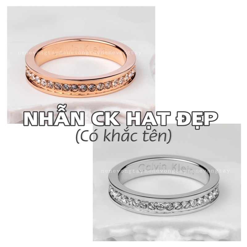 Nhẫn đôi CK hạt khắc tên theo yêu cầu thép ko rỉ