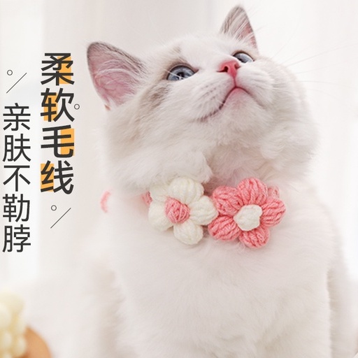 Vòng cổ hoa bằng len đủ màu sắc cho thú cưng   hanmade - Có thể lựa màu và có sẵn