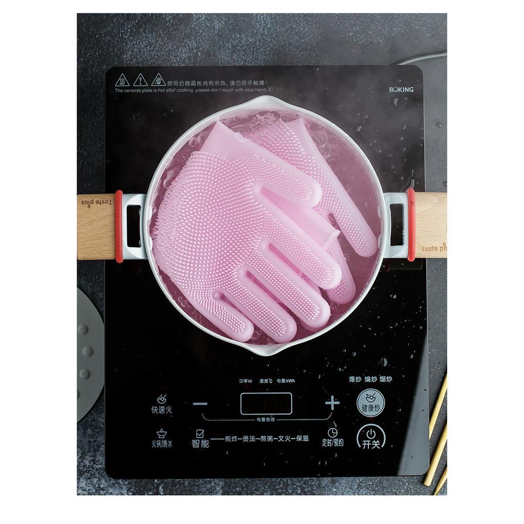 Đôi Găng Tay Tắm Và Matxa Cho Chó Mèo Chất Liệu Silicon Bền Bỉ