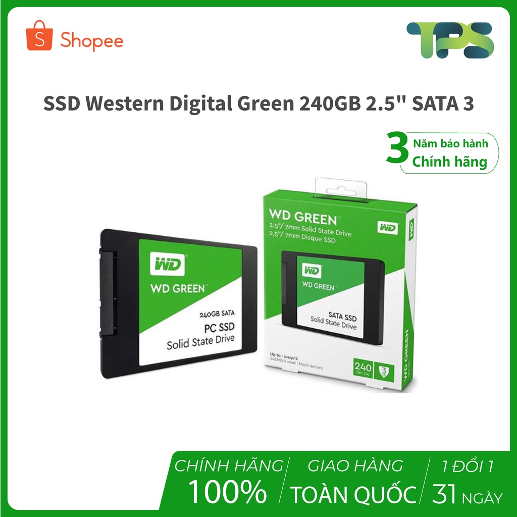 Ổ cứng gắn trong SSD Western Digital Green 240GB 2.5" SATA 3 - WDS240G2G0A