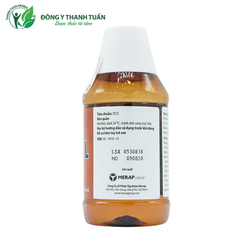 Nước súc miệng Medoral 250ml Merap - Hỗ trợ điều trị và ngăn ngừa viêm, nhiễm khuẩn họng, miệng (Chlorhexidine 250ml)