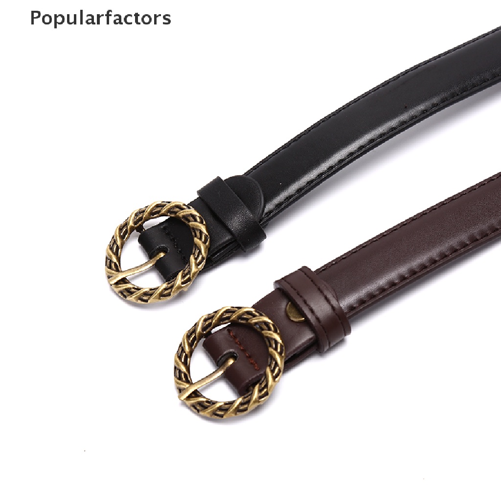 Thắt Lưng Khóa Tròn Màu Vàng Đen Thời Trang Cho Nữ