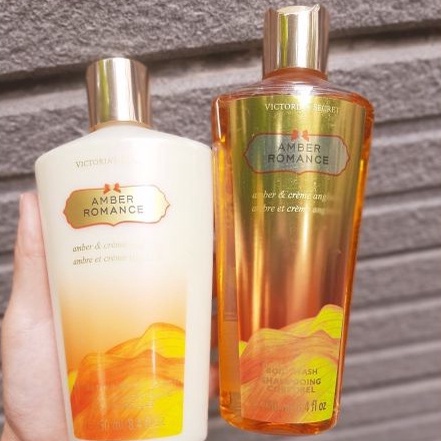 🍒CHERRY🍒 Sữa tắm - Sữa Dưỡng Thể Victoria's Secret Amber Romance 250ml (Tách Set)