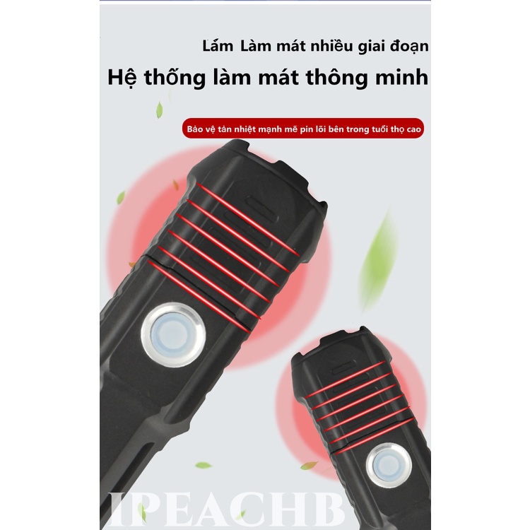 Đèn Pin mini Siêu Sáng 3 chế độ nhỏ gọn Cao Cấp Hợp Kim Chống Nước Pin Có Thể Sạc Lại sạc điện USB 1200mah