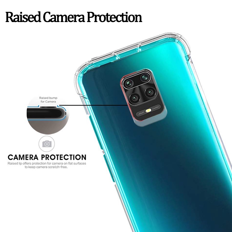 Ốp điện thoại kính cường lực viền TPU trong suốt 3 trong 1 cho Xiaomi redmi note 9 9s redmi note9 pro max